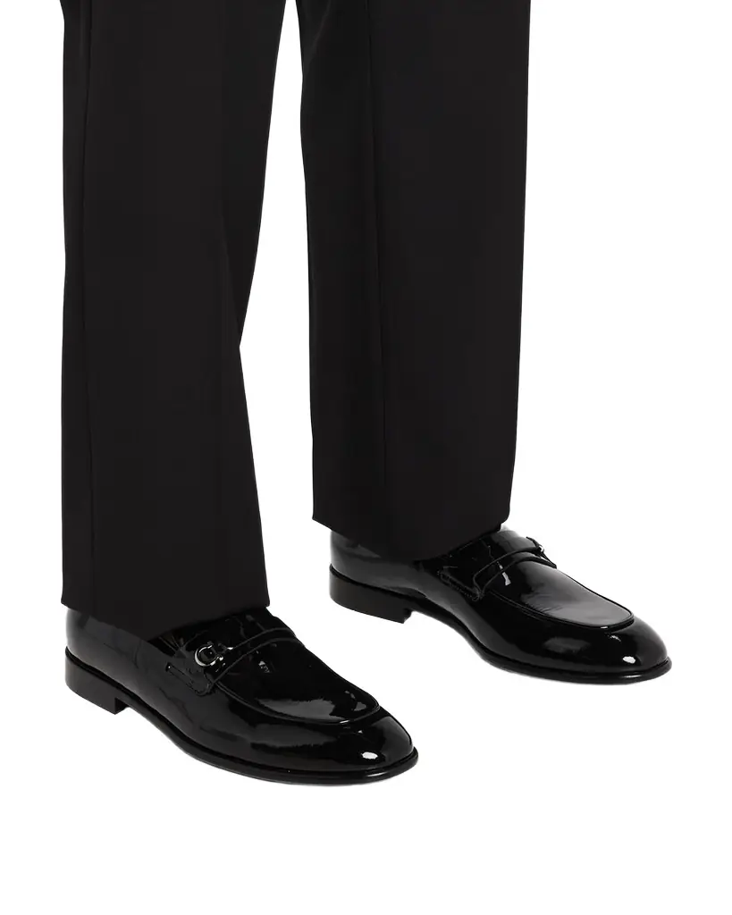 Ferragamo Men's Desio Patent Leather Penny Loafers