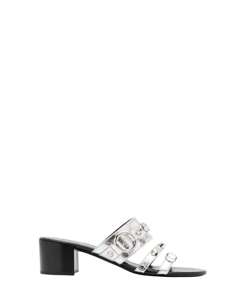 Balenciaga City Leather Block-Heel Sandals