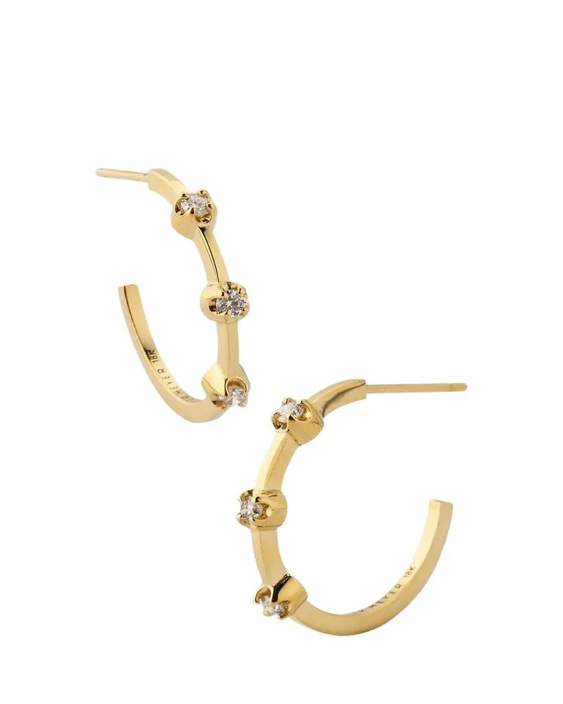 Jennifer Meyer Small Diamond Hoop Earrings