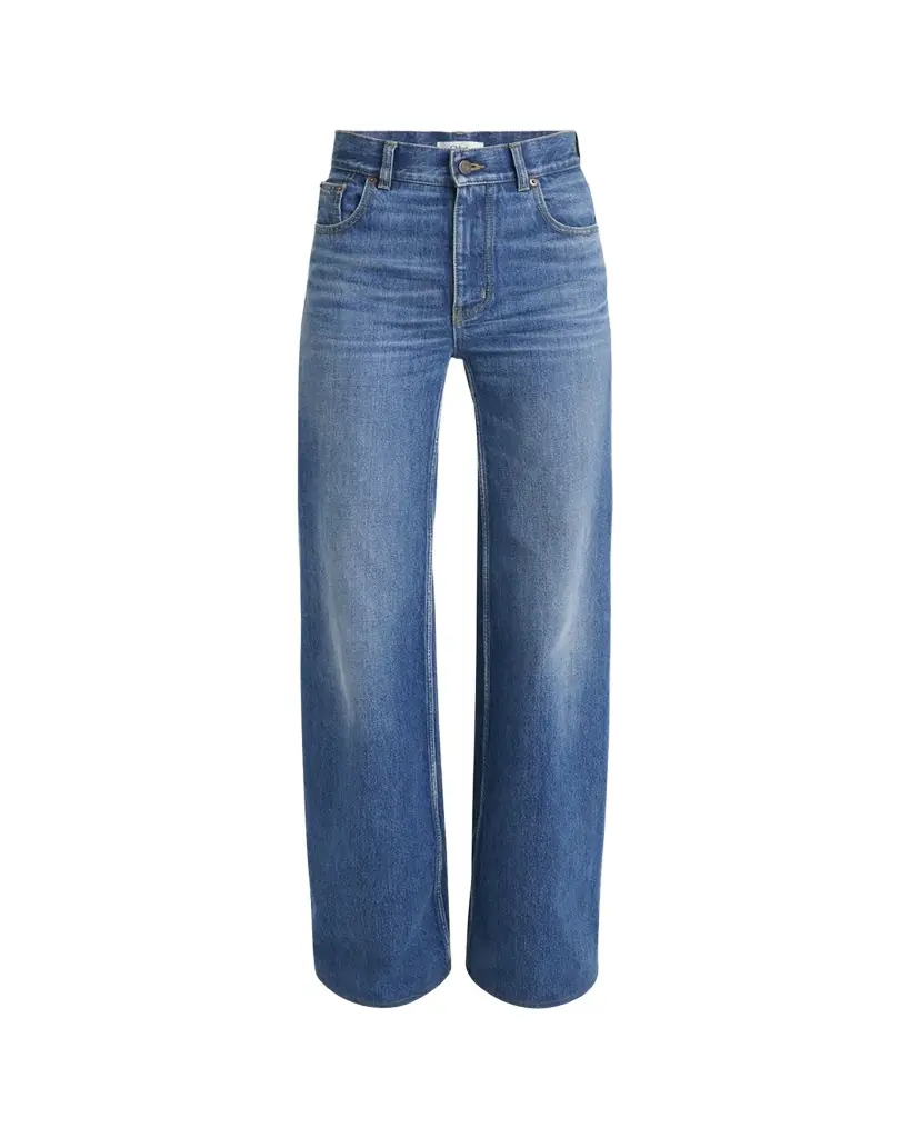 Chloe Rigid Denim Wide-Leg Pants