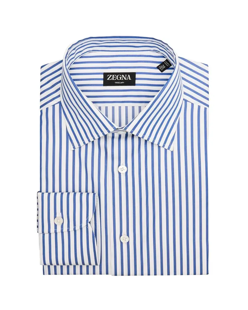 ZEGNA Men's Trecapi Cotton Bold Stripe Dress Shirt