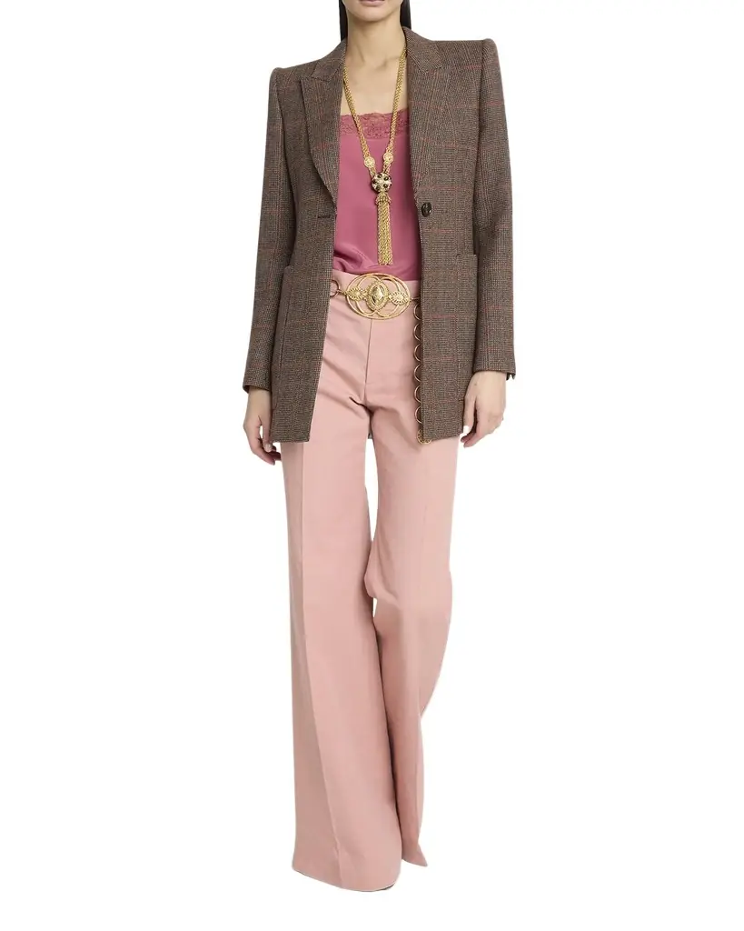 Chloe Plaid Single-Breasted Jacket