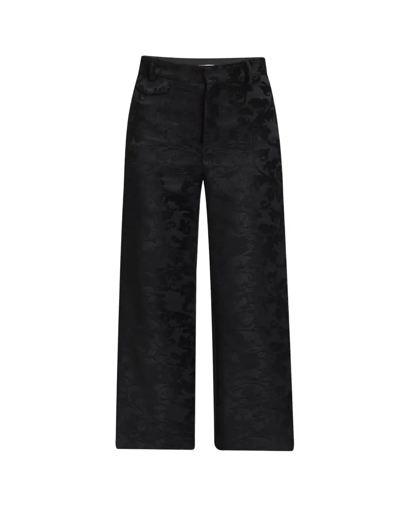 Chloe Baroque Jacquard Flare Ankle Pants