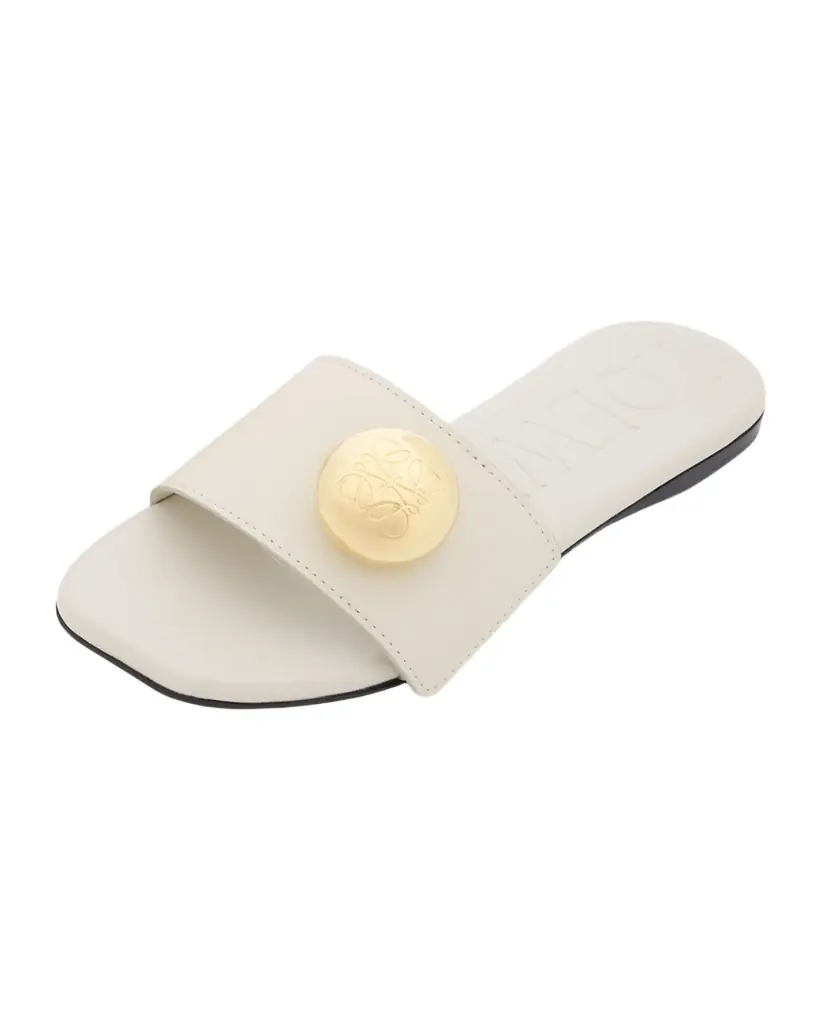 Loewe Pebble Leather Slide Sandals