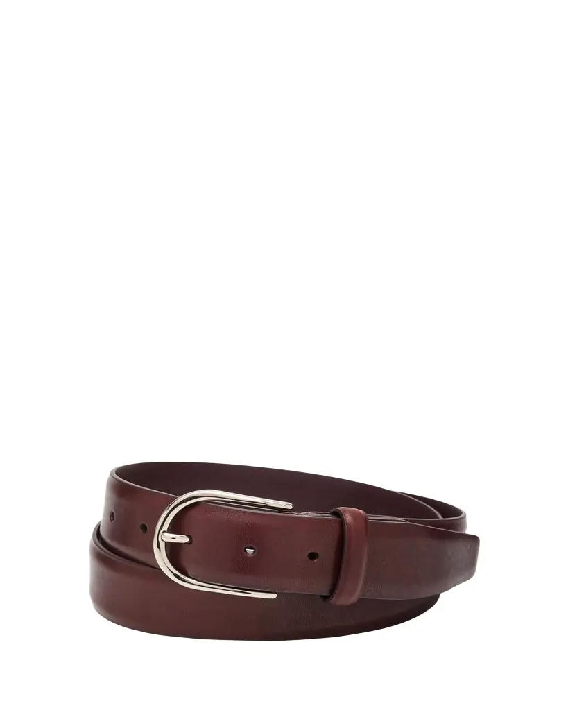 Brioni Men's Round-Buckle Leather Belt