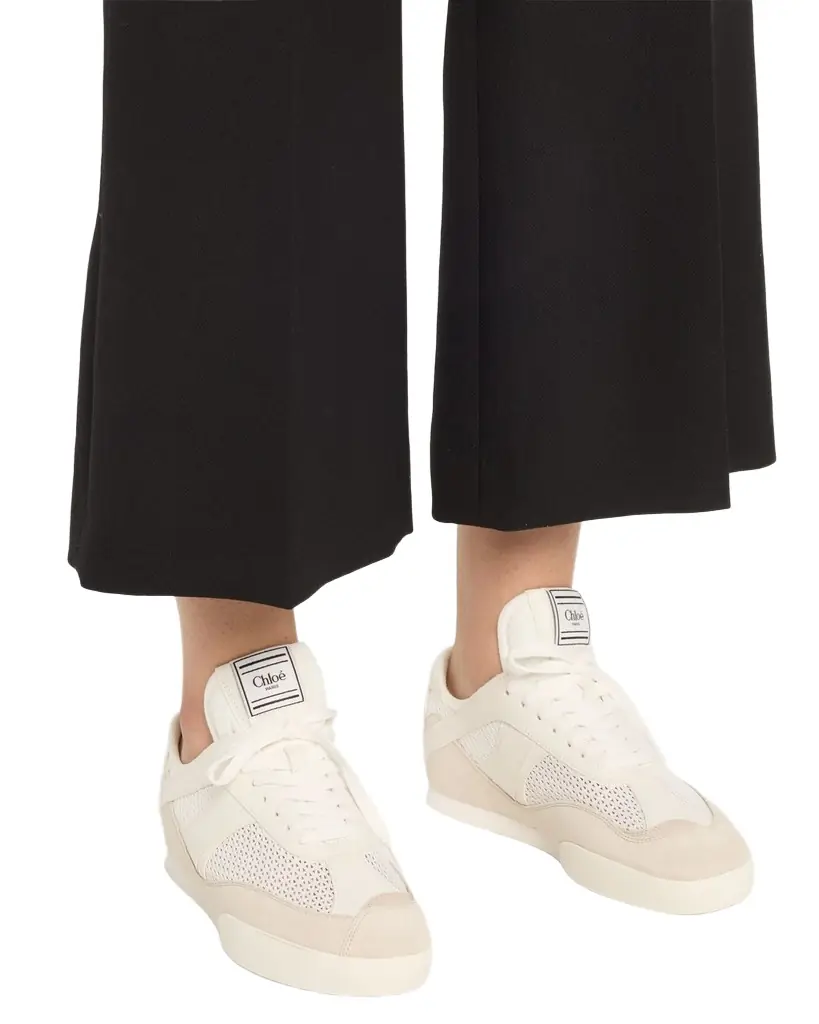 Chloe Kick Mesh and Leather Low-Top Sneakers