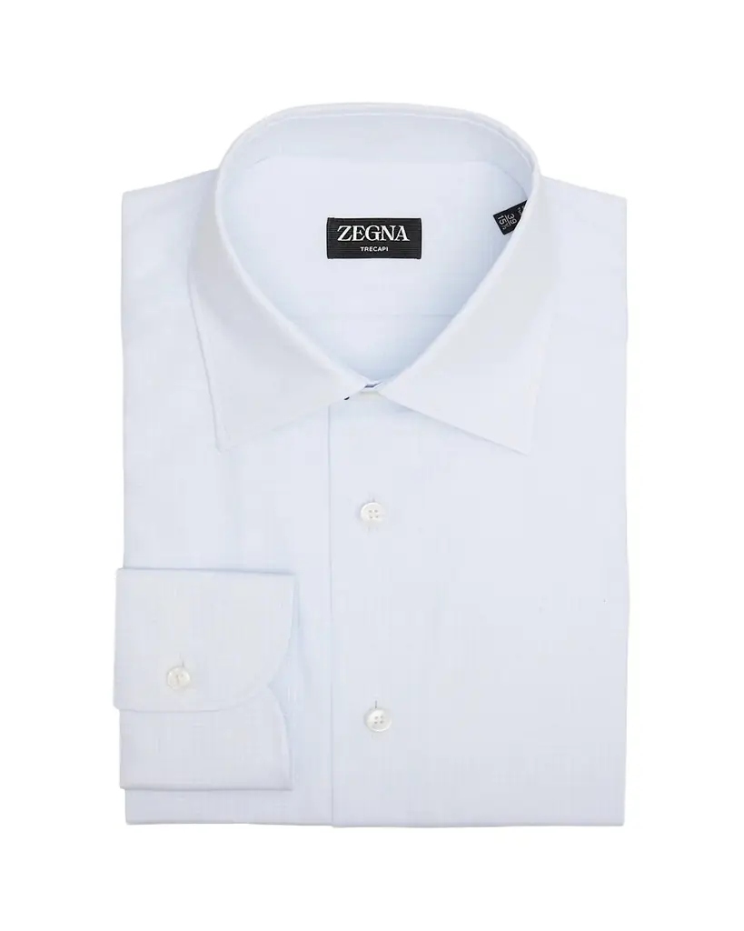 ZEGNA Men's Trecapi Cotton Grid Check Dress Shirt