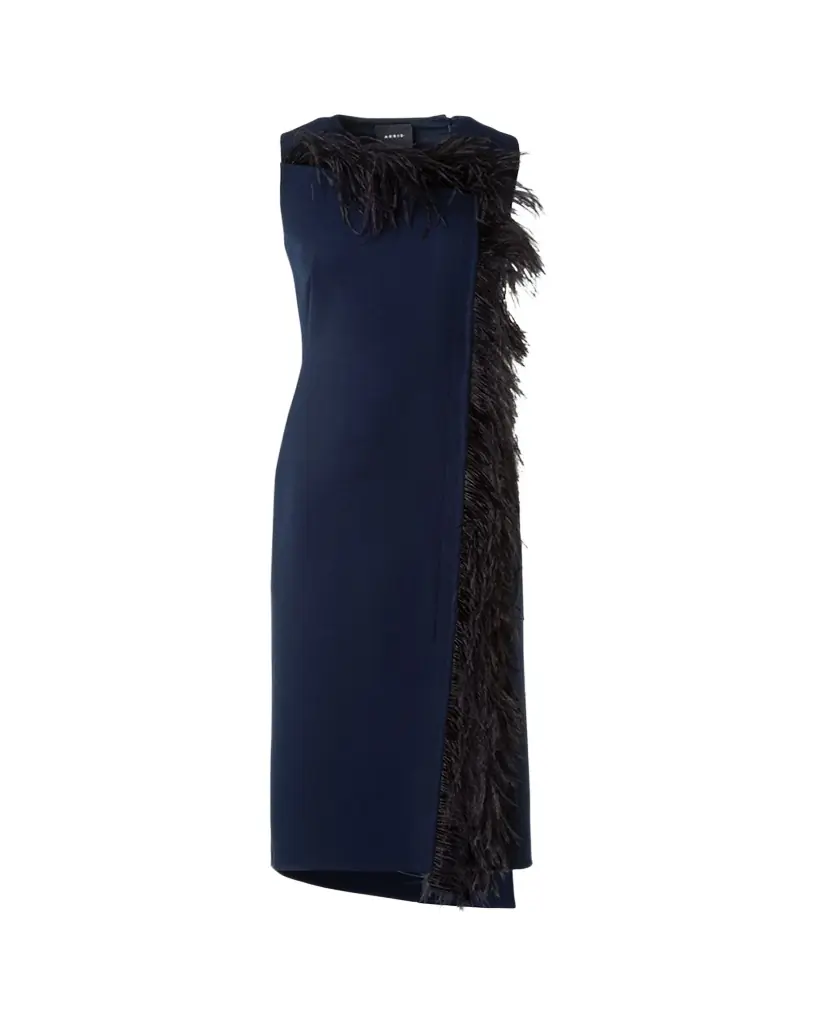 Akris Asymmetric Double-Face Wool Midi Dress