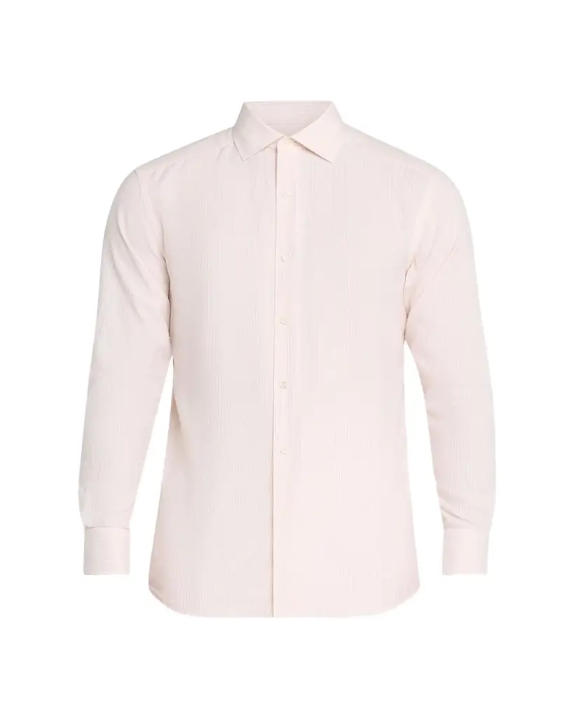 ZEGNA Men's Cotton and Cashmere Pinstripe Slim-Fit Sport Shirt