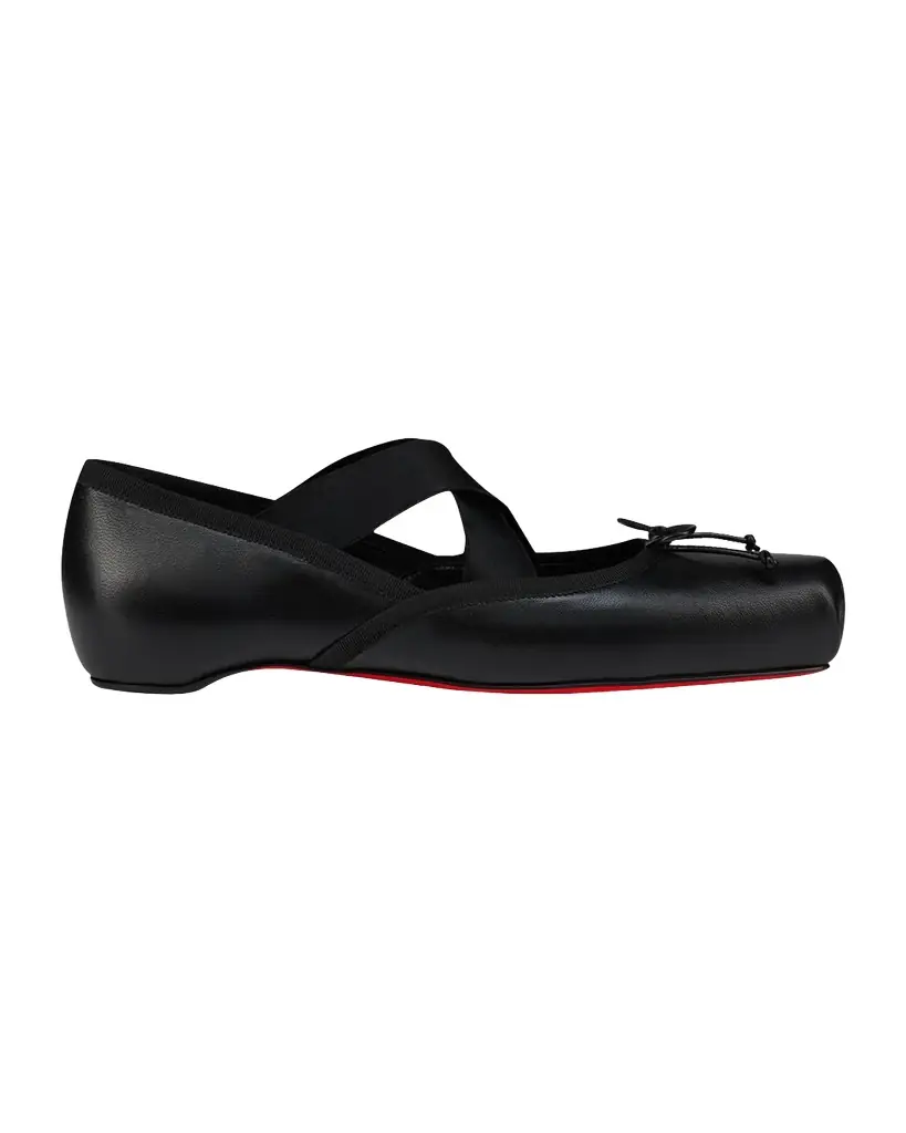 Christian Louboutin Cassiasticina Leather Ballerina Flats