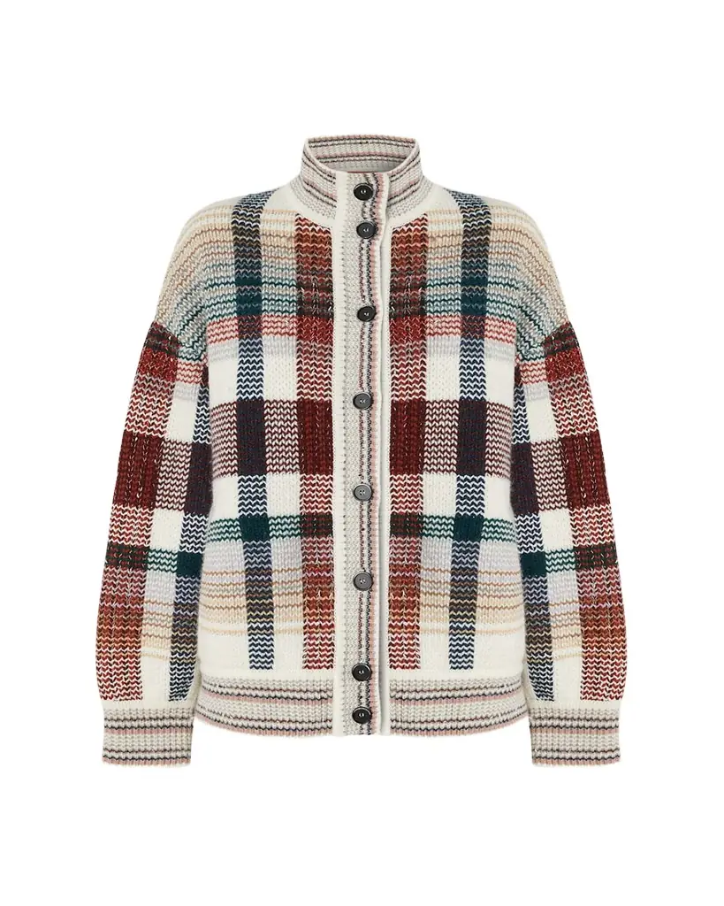 Missoni Check Turtleneck Cardigan