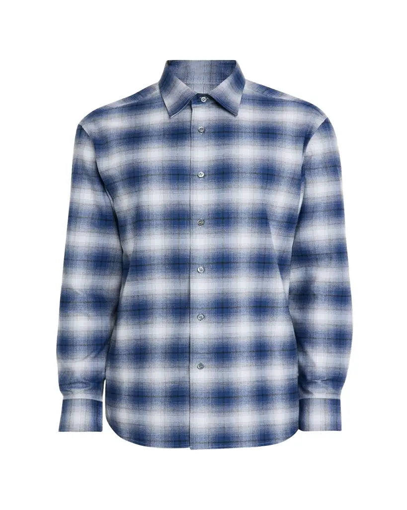 Brioni Men's Cotton Flannel Check Sport Shirt
