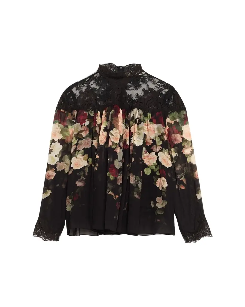 Zimmermann Floral Lace Yoke Blouse
