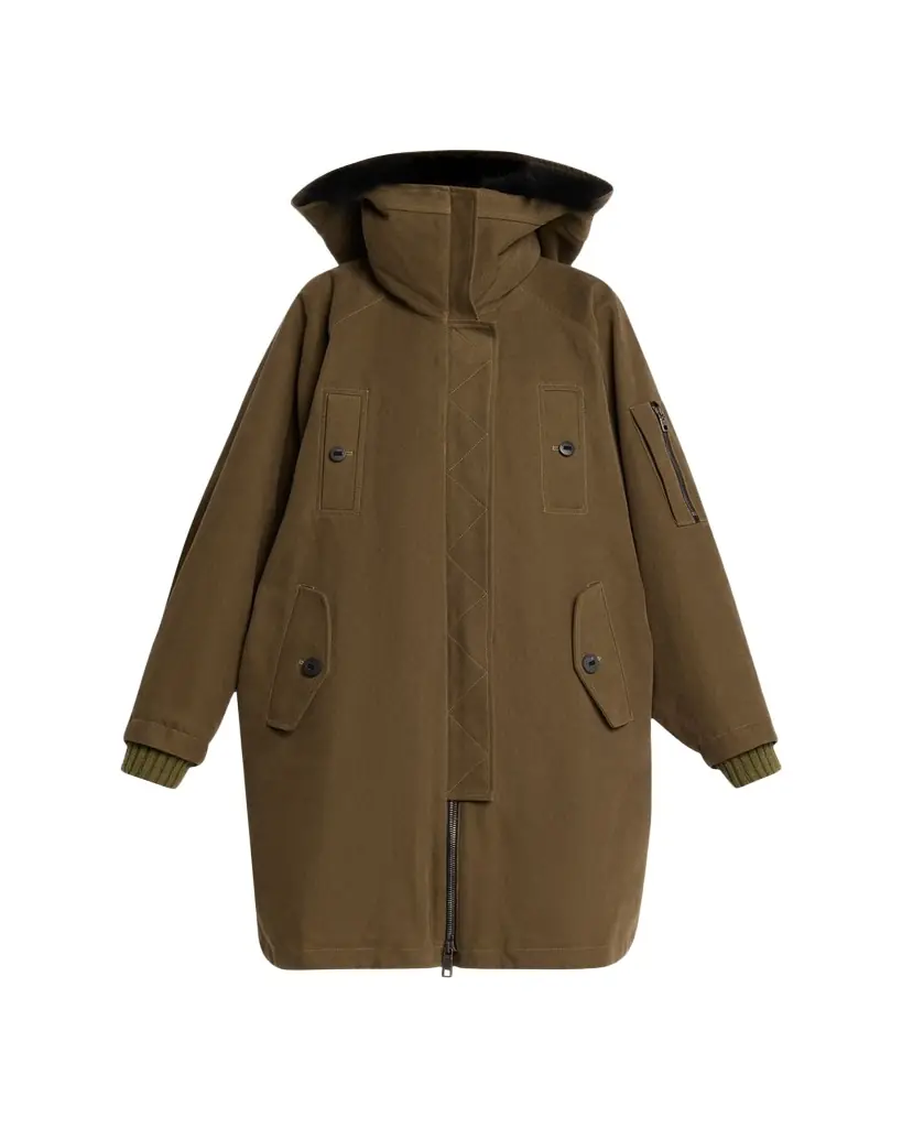 Dolce & Gabbana Lamb Shearling Lined Oversized Hooded Bomber Jacket