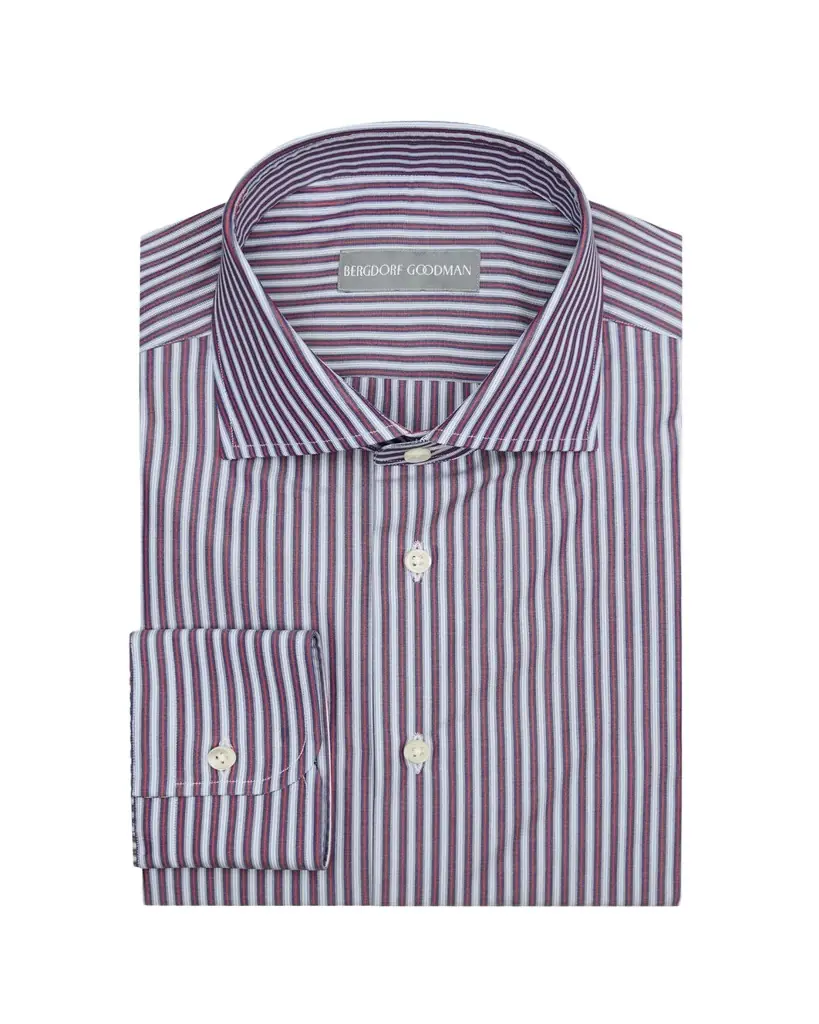 Bergdorf Goodman Men's Cotton Pinstripe Spread-Collar Dress Shirt