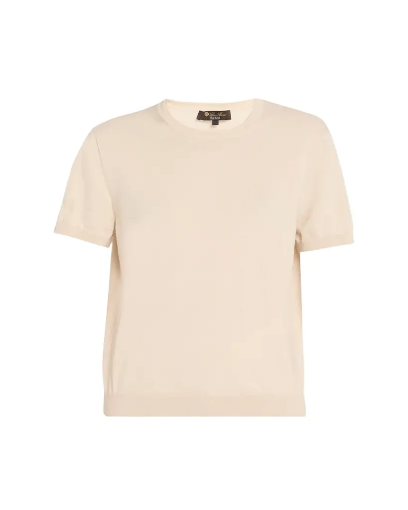 Loro Piana Ice Wish Short-Sleeve Crewneck Sweater