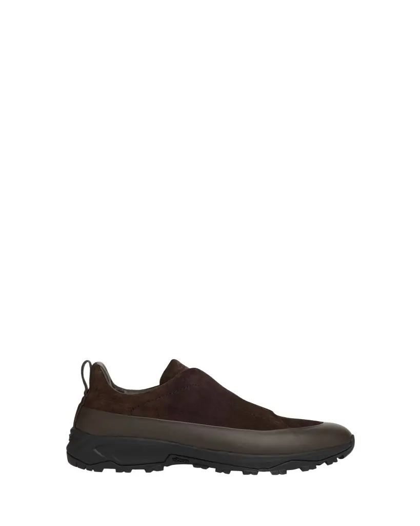 ZEGNA Men's Triple Stitch Monte Suede and Leather Slip-On Sneakers