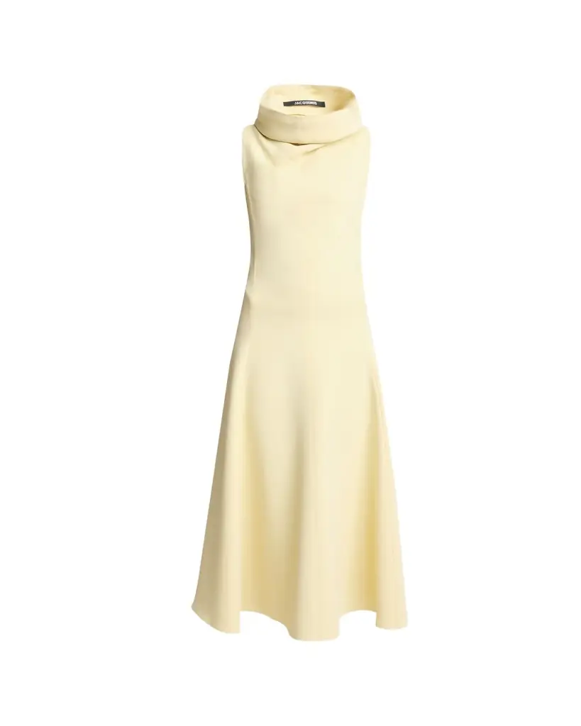 Jacquemus La Triangle Cowl-Neck Sleeveless Ankle Dress