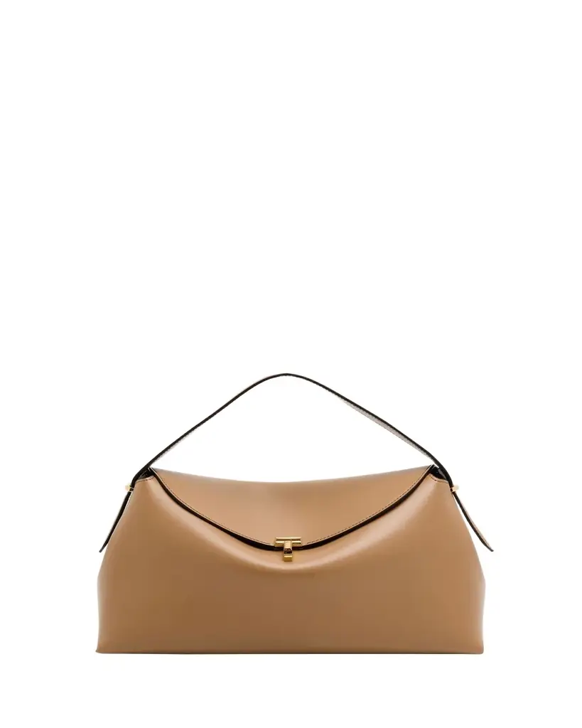 Toteme T-Lock Smooth Leather Top-Handle Bag
