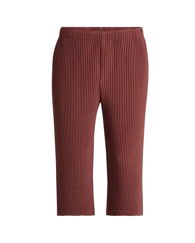 Homme Plisse Issey Miyake Men's Cropped Brown Pleated Trousers