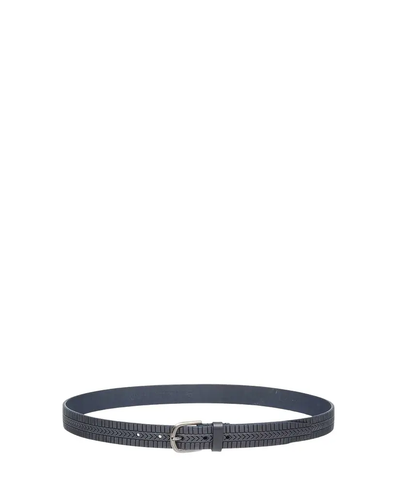 Giorgio Armani Men's Geometric Engraved Leather Belt