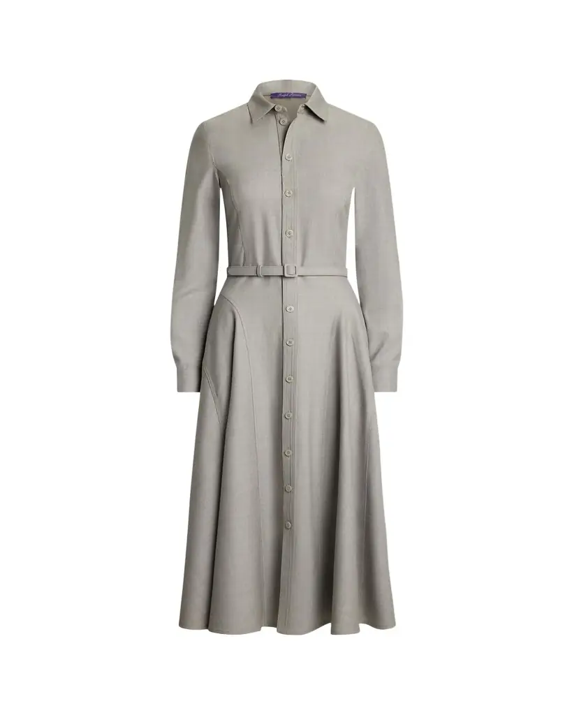 Ralph Lauren Collection Safford Long-Sleeve Belted Midi Shirtdress