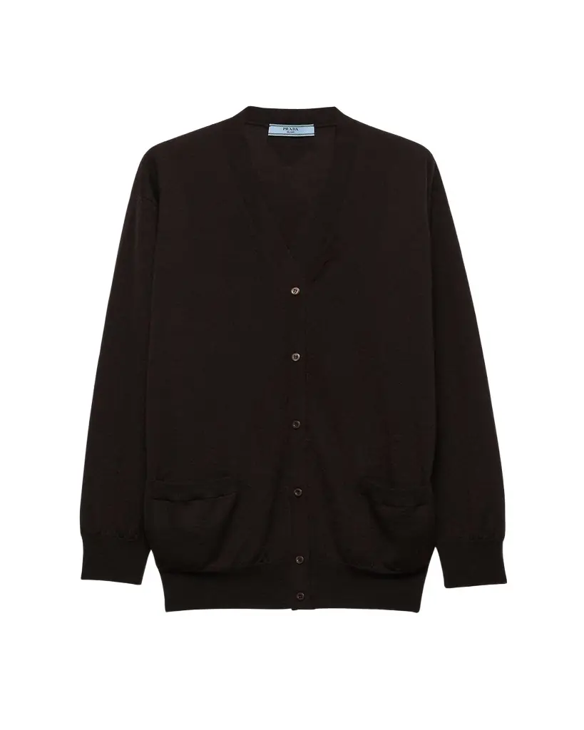 Prada Superfine Cashmere V-Neck Cardigan