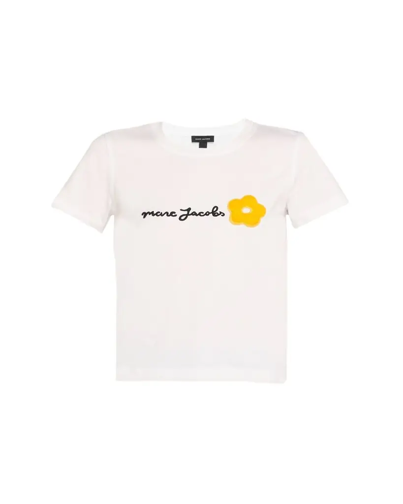 Marc Jacobs Logo Flower Applique T-Shirt