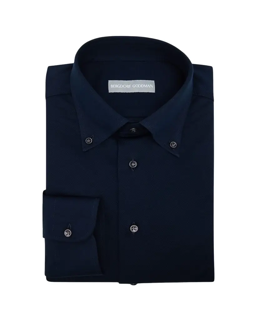 Bergdorf Goodman Men's Cotton Pique Button-Collar Sport Shirt