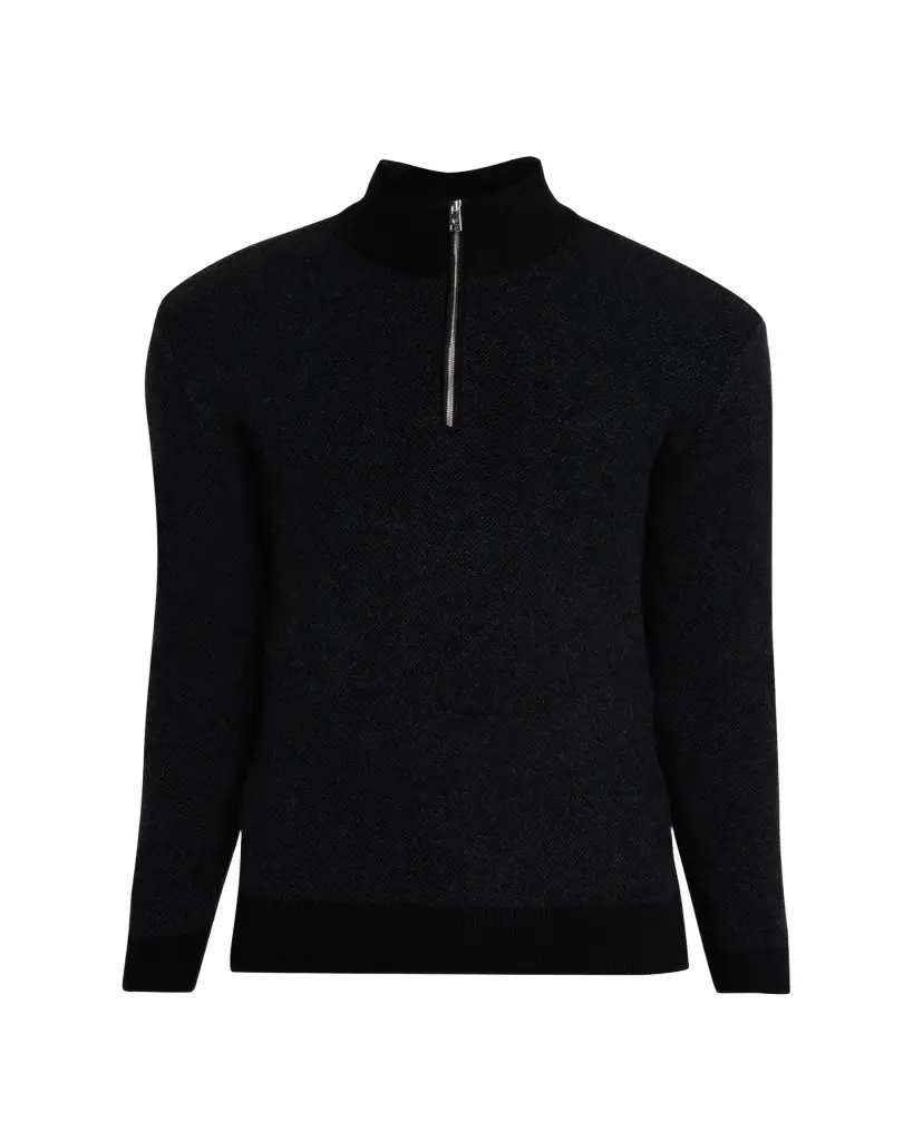 Ralph Lauren Purple Label Birdseye Cashmere Quarter-Zip Sweater