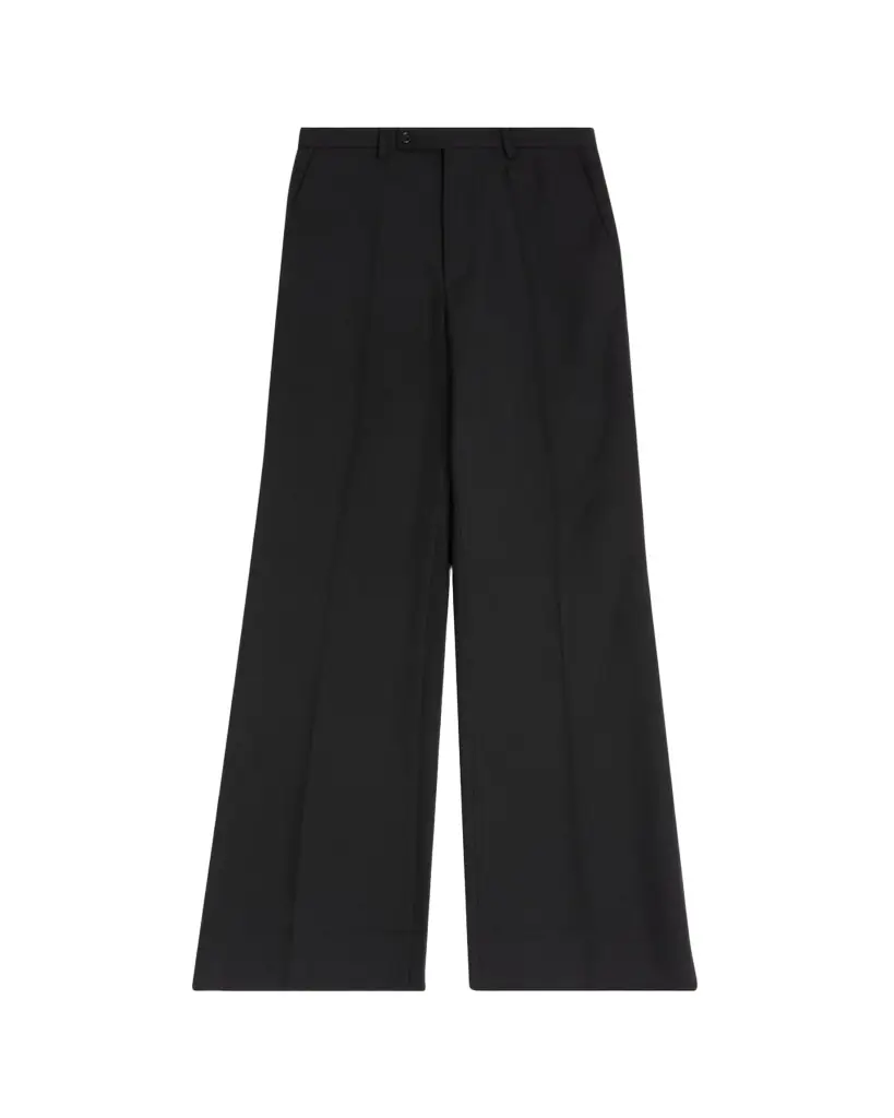 Valentino Garavani Men's Wide Leg Flared Flat-Front Pants