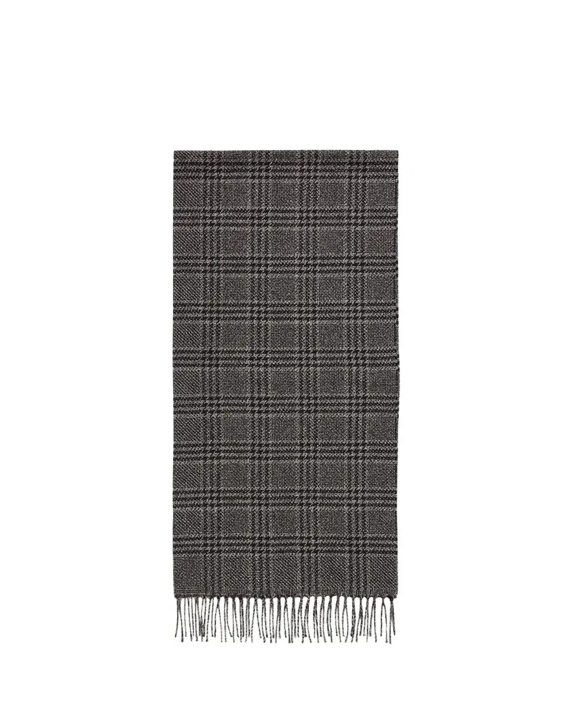 PIACENZA Men's Houndstooth Plaid Silk Cashmere Scarf - Women's Accessories