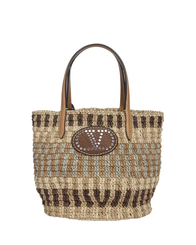 Valentino Garavani VLOGO Signature Small Crochet Bucket Bag