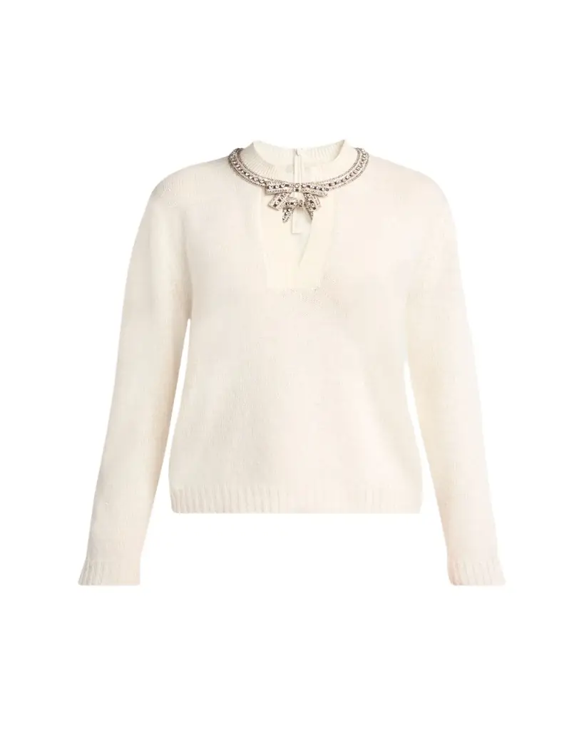 Valentino Garavani Embroidered Bow Crewneck Sweater
