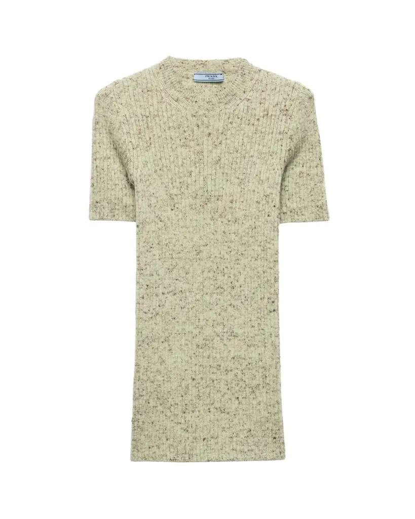 Prada Wool and Linen Short-Sleeve Sweater
