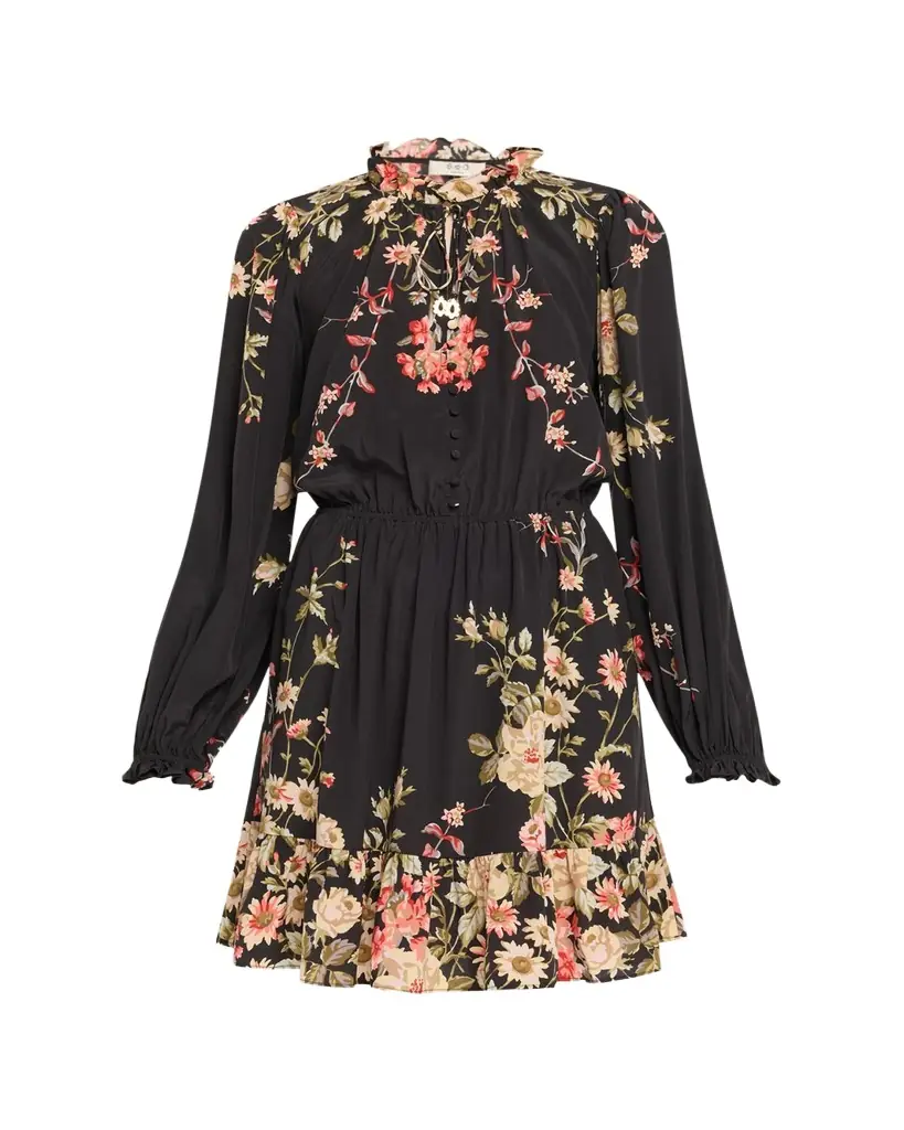 Sea Jolie Floral Long-Sleeve Mini Dress