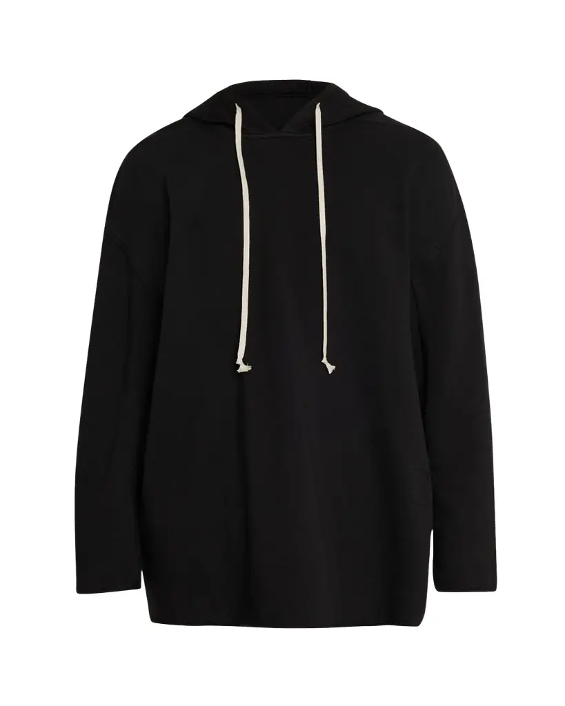 DRKSHDW RICK OWENS Men's Cotton Raw-Edge Oversized Hoodie