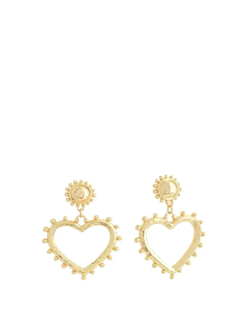 Anabel Aram Jewelry Heart Drop Earrings