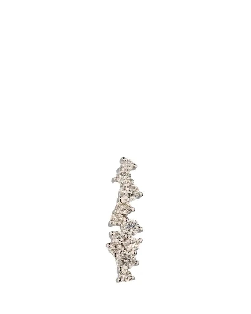 Sydney Evan 14K White Gold Small Cocktail Bar Stud Earring, Single