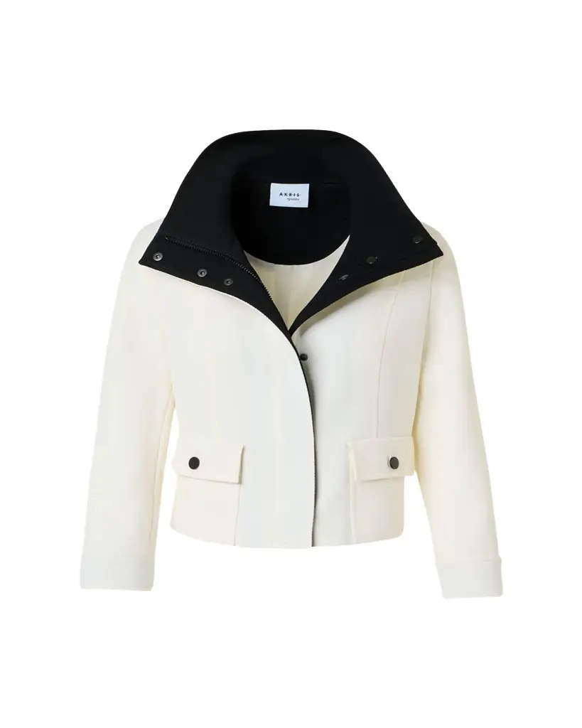 Akris punto Wool Tricotine Zip Jacket