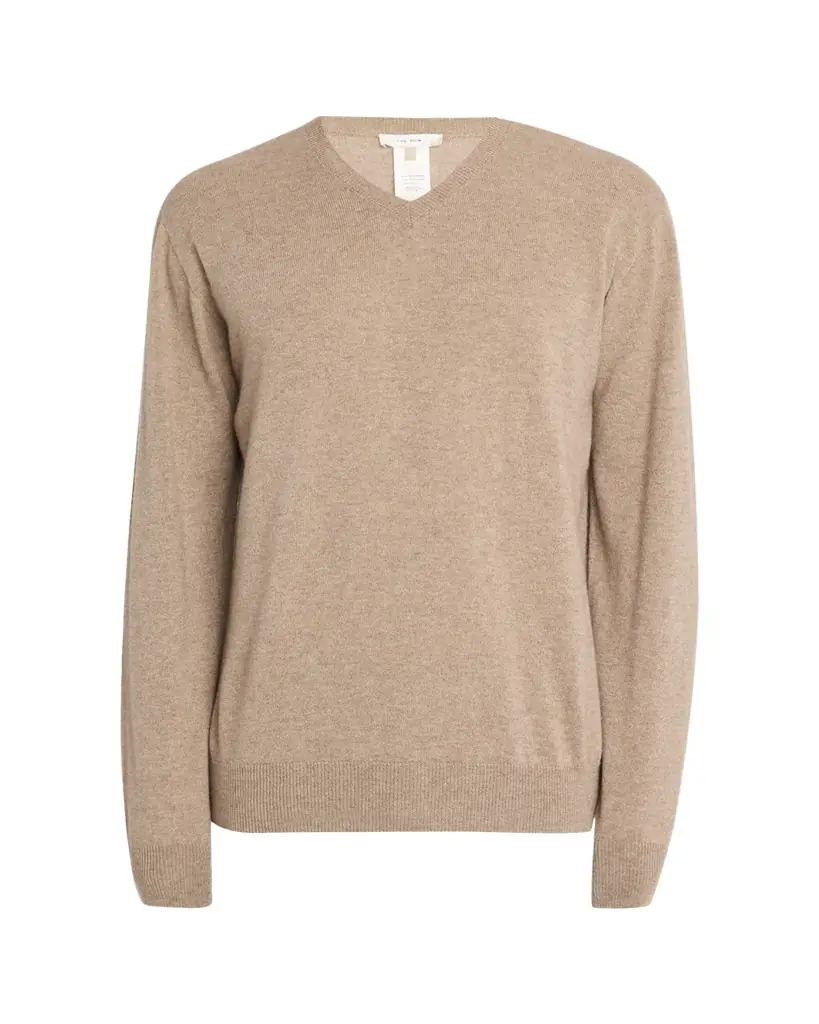 THE ROW Men's Cashmere Heathered V-Neck Sweater