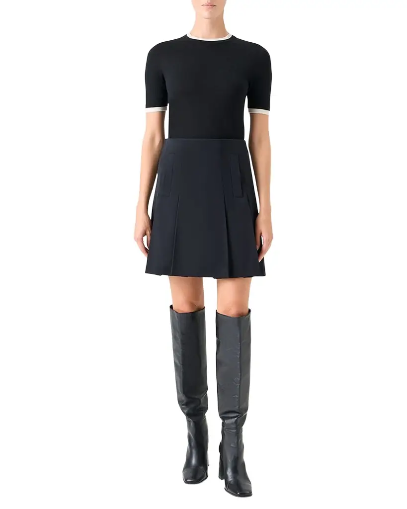 Akris punto Layered Short-Sleeve Knit Sweater