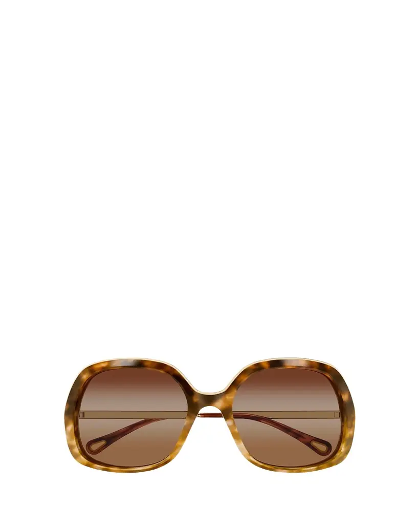 Chloe Leia 56mm Acetate & Metal Square Sunglasses