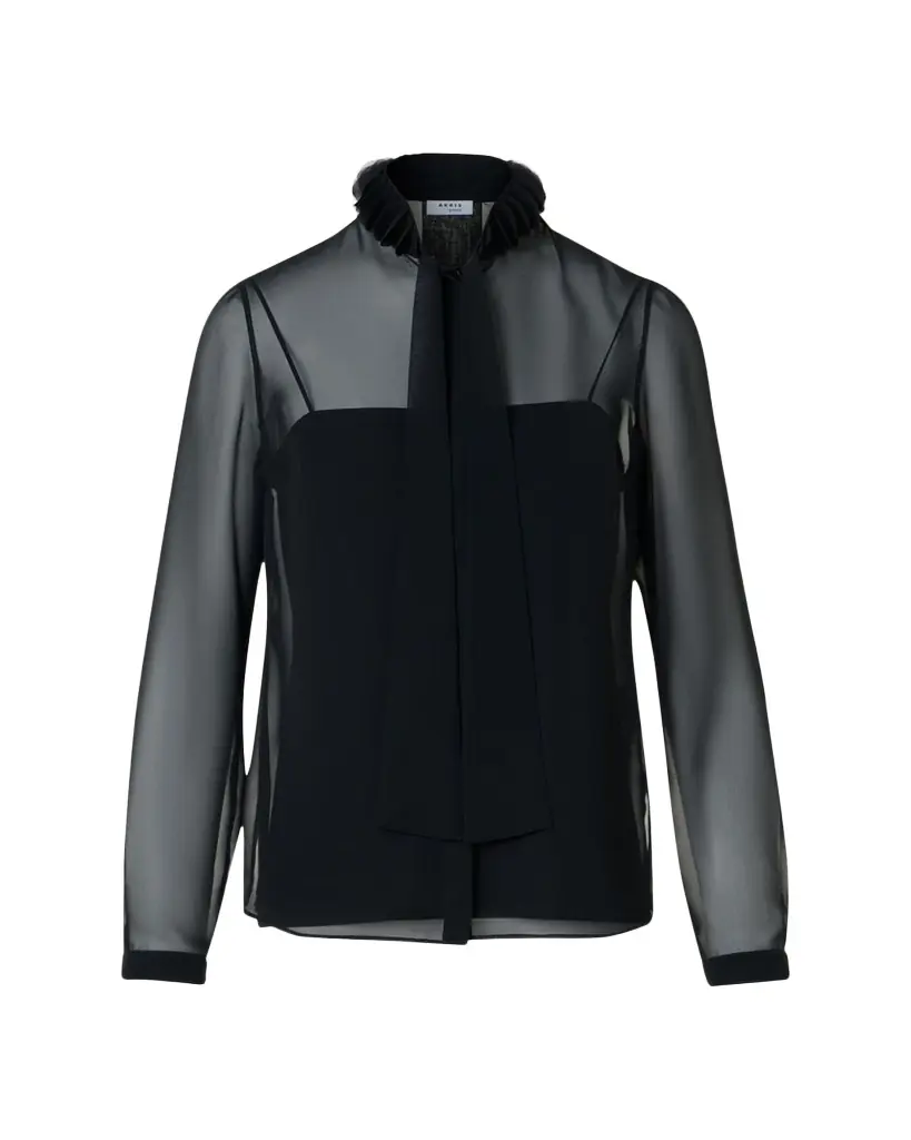 Akris punto Sheer Tie-Neck Blouse