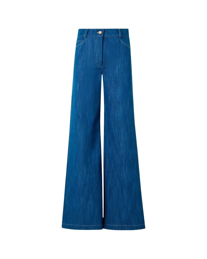 Akris punto Cooper Stretch Denim Wide-Leg Pants