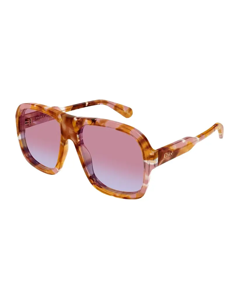 Chloe Gayia 58mm Acetate Semi-Shield Sunglasses