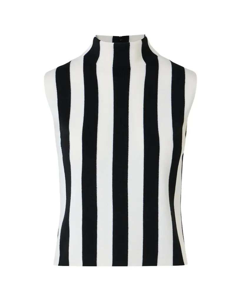 Akris punto Vertical Stripe Merino Knit Top