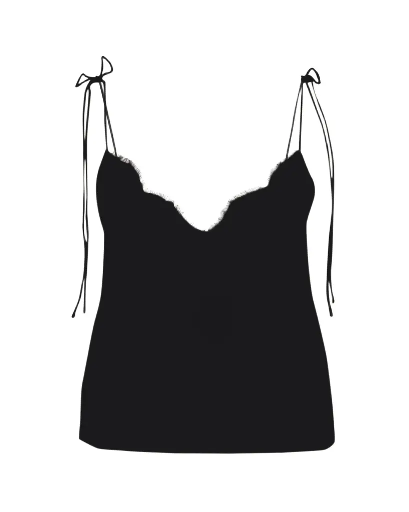 Valentino Garavani Lace-Trim Silk Cami Top