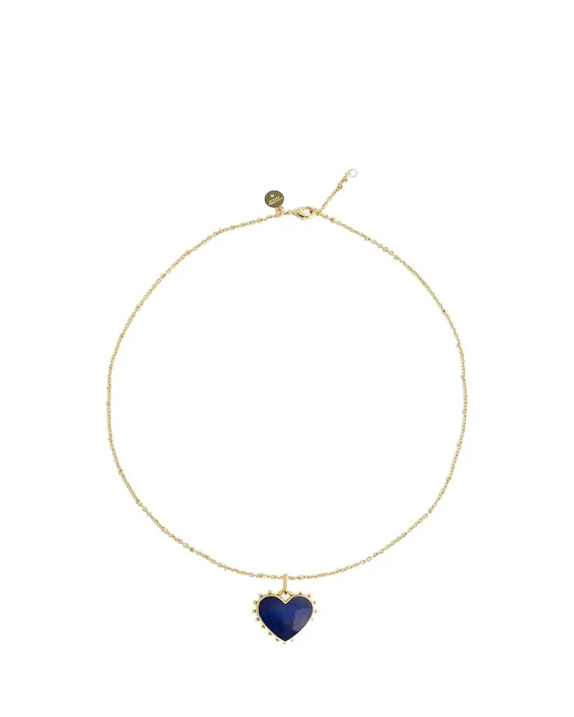 Anabel Aram Jewelry Heart Stone Pendant Necklace