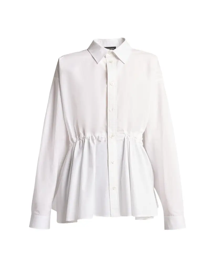 Balenciaga Hourglass Poplin Mini Shirtdress